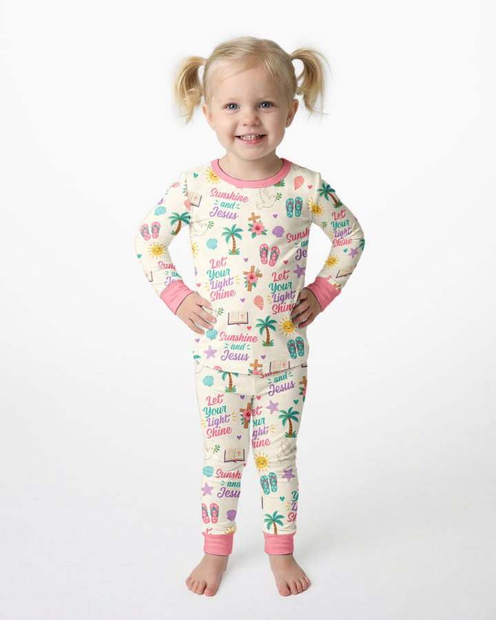 Sunshine and Jesus Summer VBS Bamboo Two Piece Long Sleeve Pajama Set