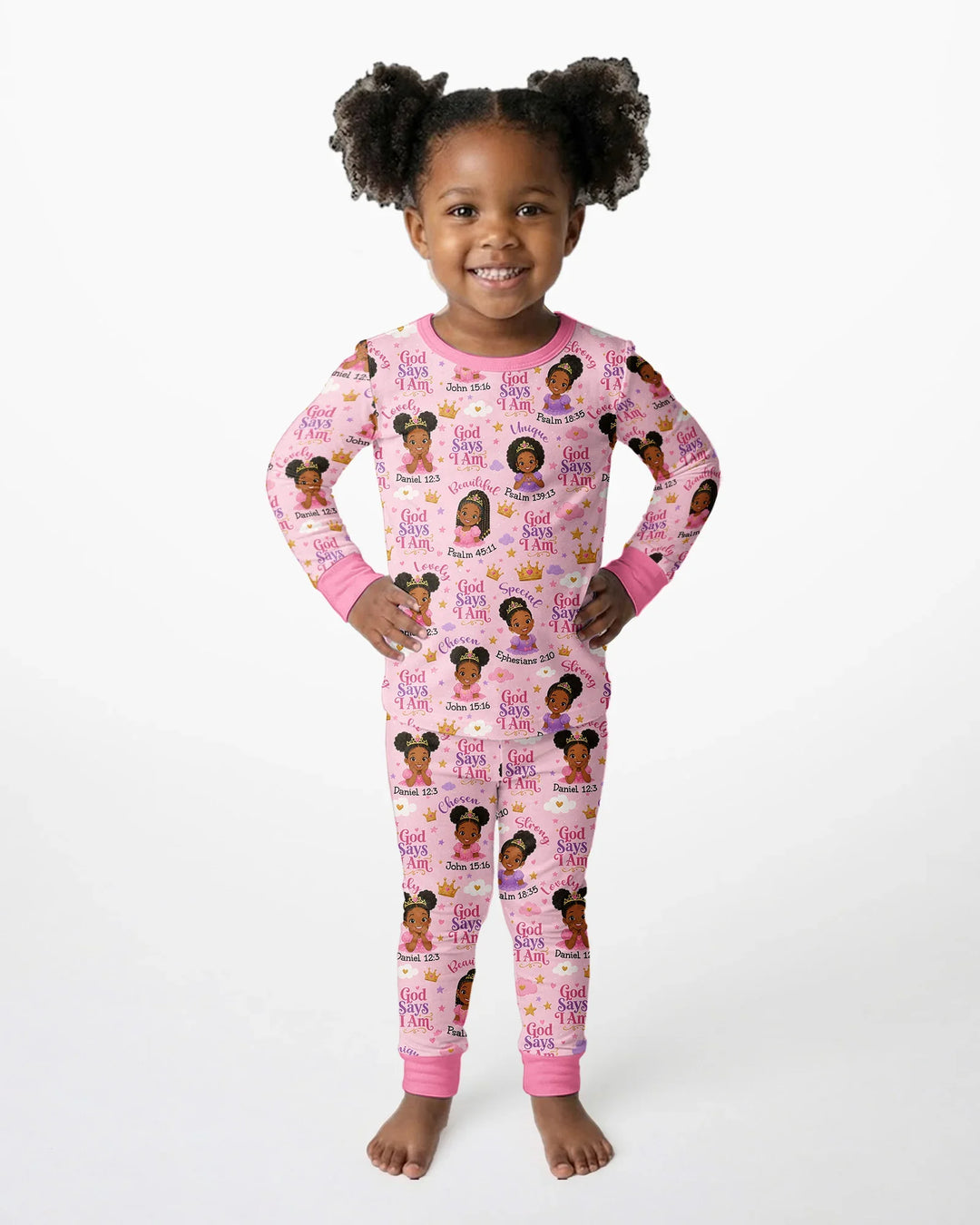 Black Princess God Says I Am Bamboo Two Piece Long Sleeve Pajama Set