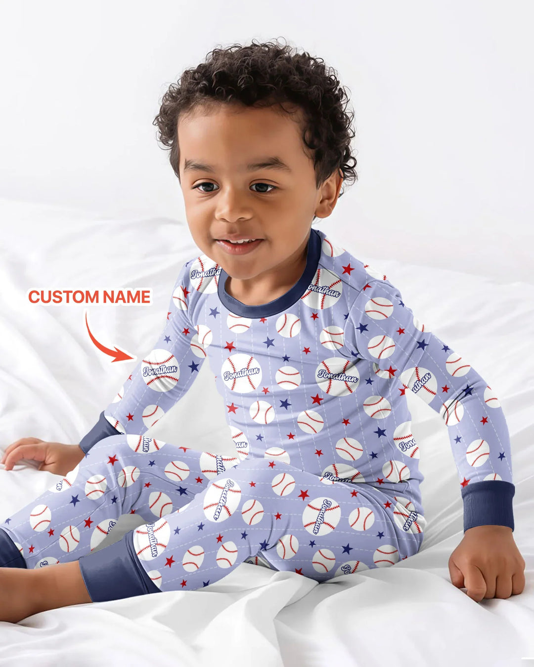 Custom Name Rookie of The Year Matching Bamboo Two Piece Long Sleeve Pajama Set
