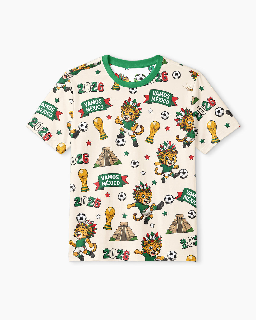 Jaguar 2026 Vamos Mexico Family Matching Bamboo Men Short Sleeve Short Pajama Set