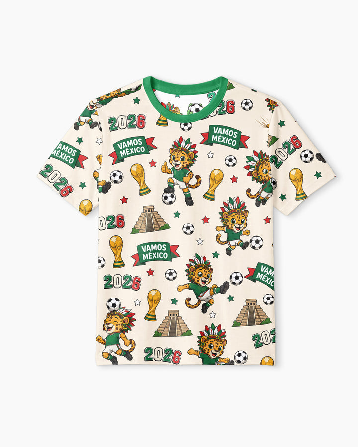 Jaguar 2026 Vamos Mexico Family Matching Bamboo Men Short Sleeve Short Pajama Set