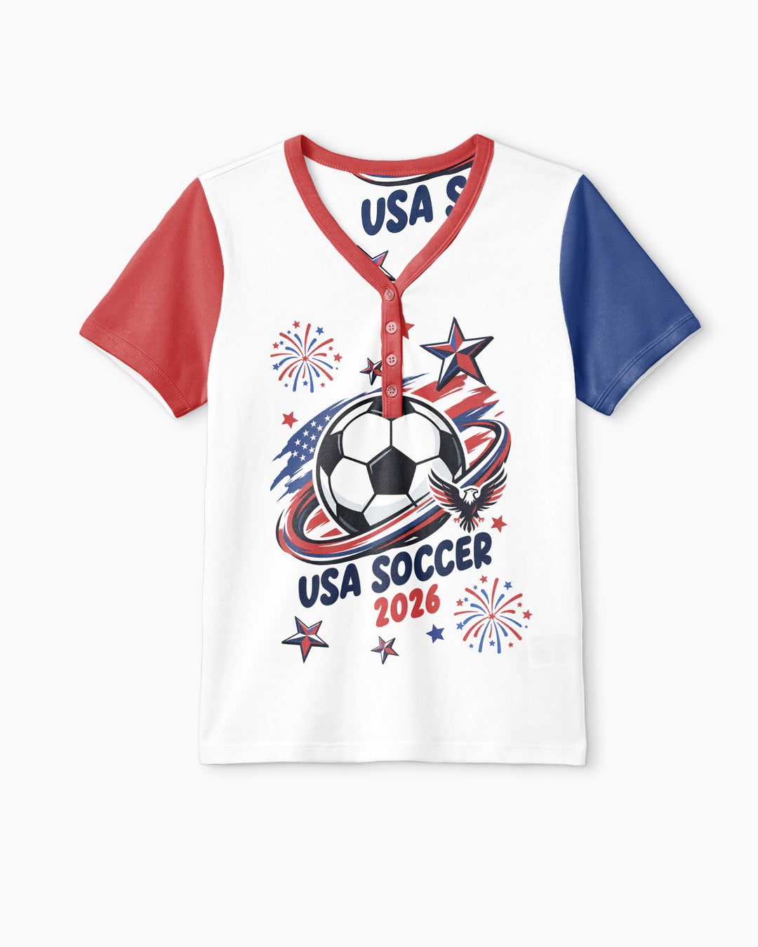 USA Soccer 2026 Family Matching Bamboo Women Short Sleeve Short Pajama Set