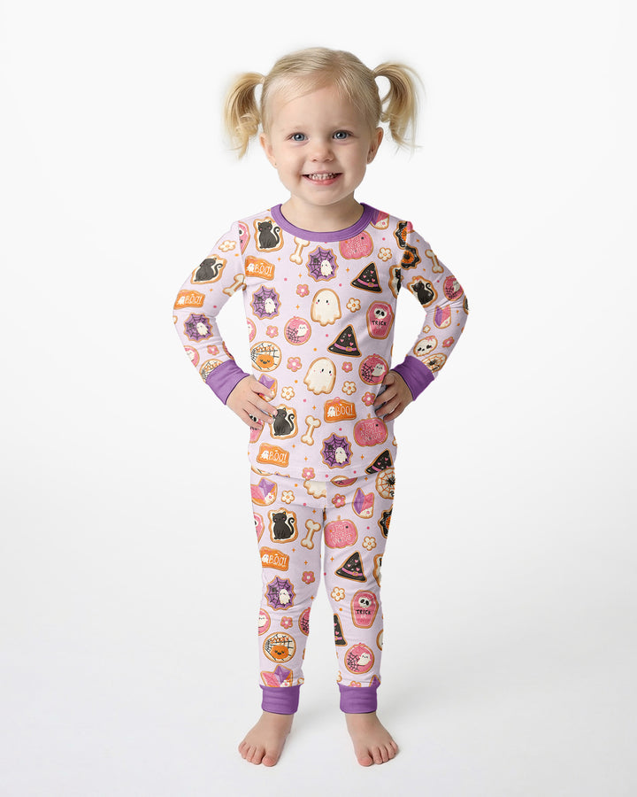 Cute Halloween Sugar Cookies Bamboo Two Piece Long Sleeve Pajama Set