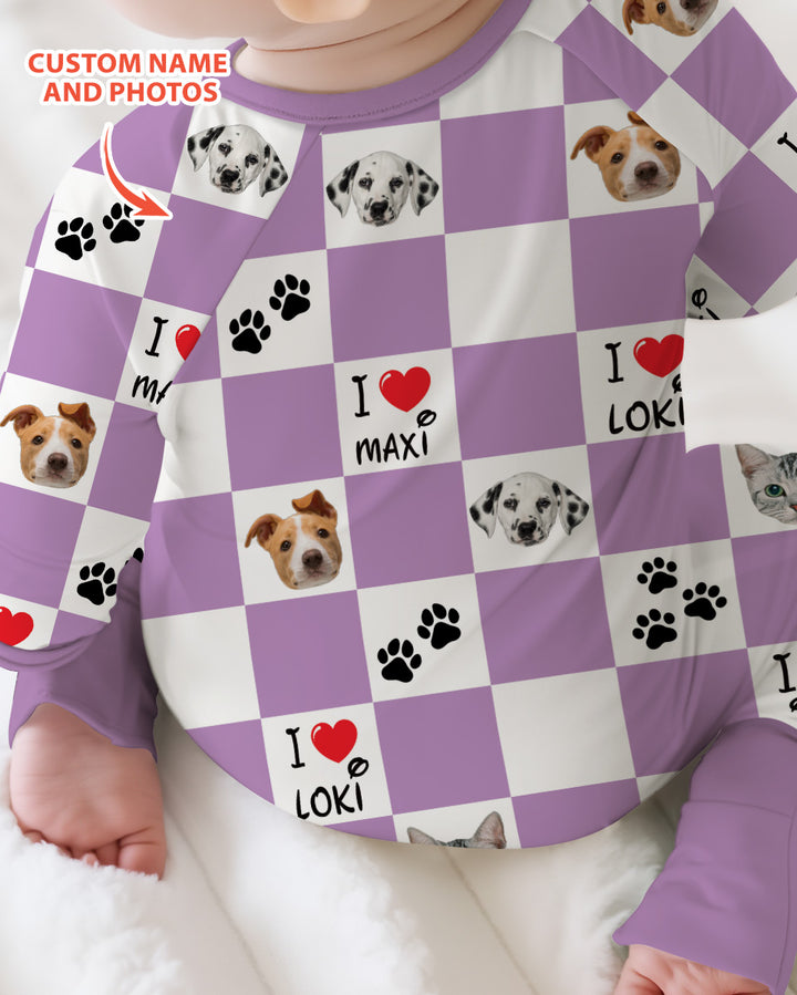 Custom Photo I Love My Best Friend Dog/Cat Bamboo Convertible Zippy