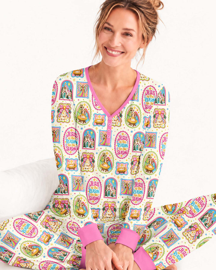 Nativity Jesus Is The Reason Bamboo Women Pajama Set