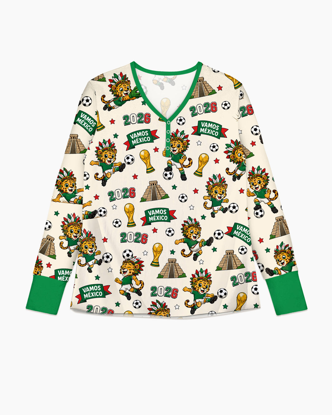 Jaguar 2026 Vamos Mexico Family Matching Bamboo Women Pajama Set