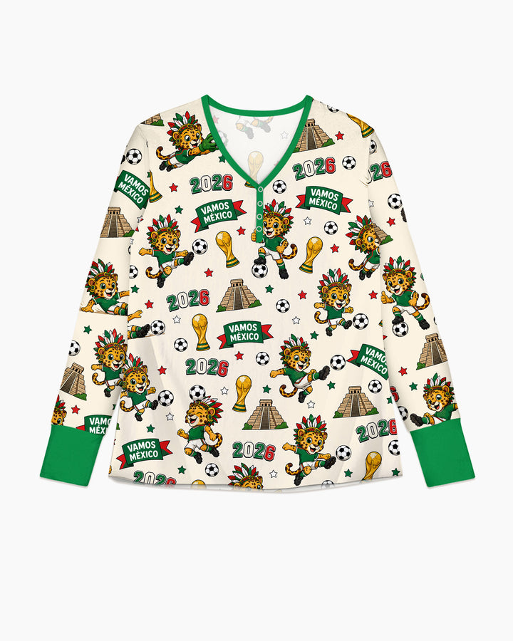 Jaguar 2026 Vamos Mexico Family Matching Bamboo Women Pajama Set