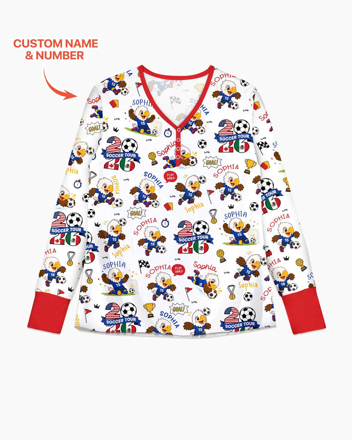 USA We Are Champions Soccer Tour 2026 Bamboo Women Pajama Set