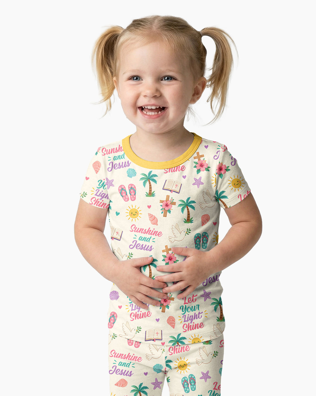 Sunshine and Jesus Summer VBS Bamboo Two Piece Short Sleeve Pajama Set