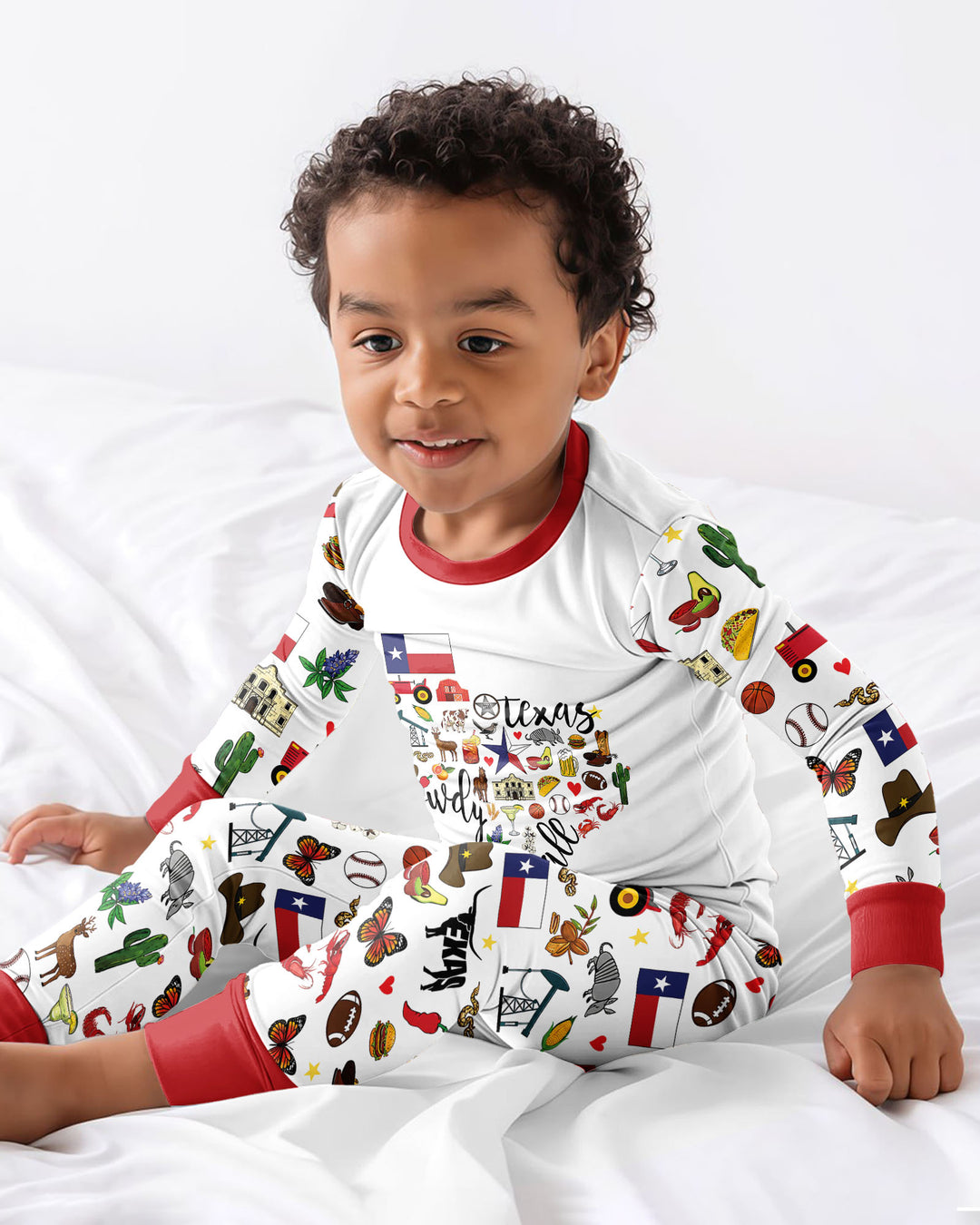 Texas Map Bamboo Two Piece Long Sleeve Pajama Set