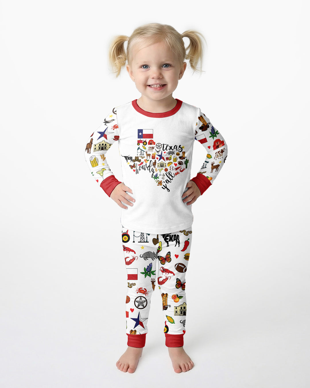 Texas Map Bamboo Two Piece Long Sleeve Pajama Set