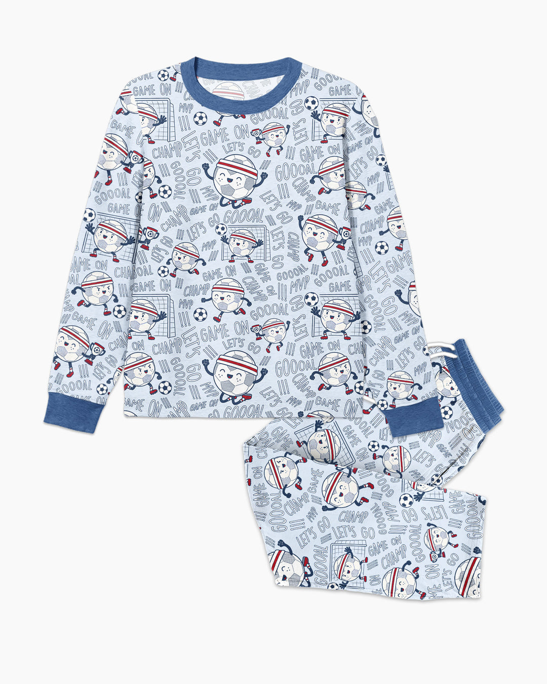 Happy Soccer Ball Family Matching Bamboo Men's Pajama Set
