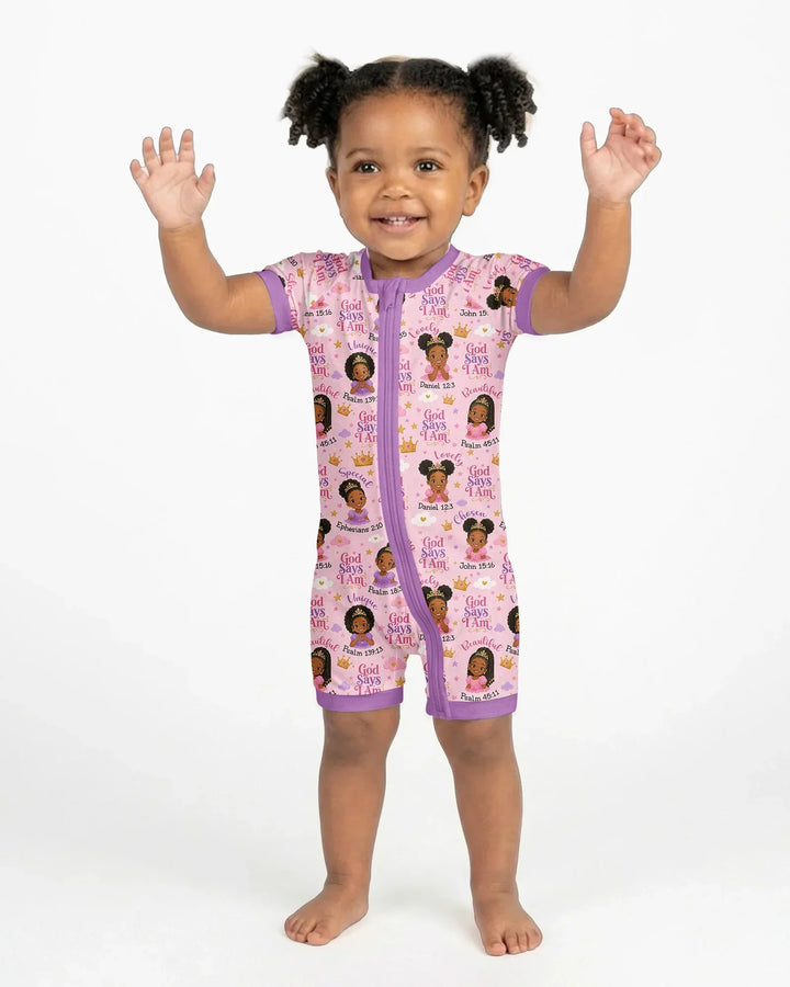 Black Princess God Says I Am Bamboo Shorty Zippy