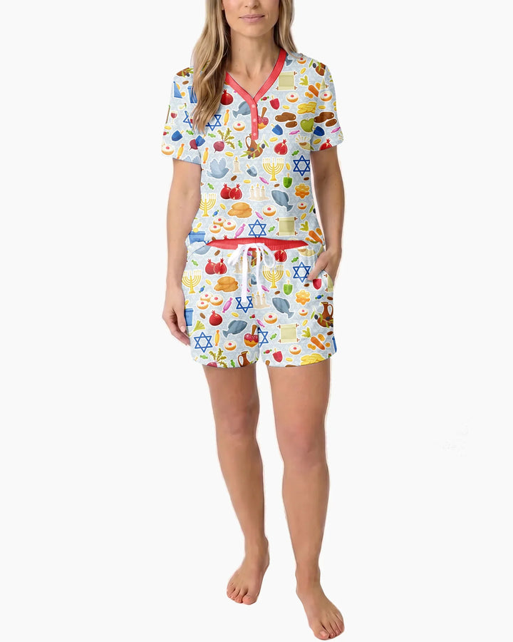 Shana Tovah Bamboo Women Short Sleeve Short Pajama Set