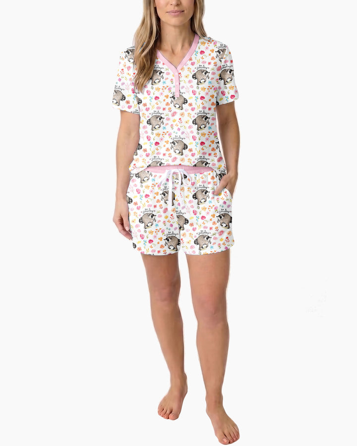 Be A Jimothy Family Matching Bamboo Women Short Sleeve Short Pajama Set