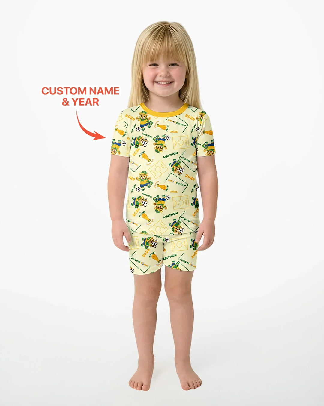 My First World Cup Bamboo Two Piece Short Sleeve Shorts Pajama Set