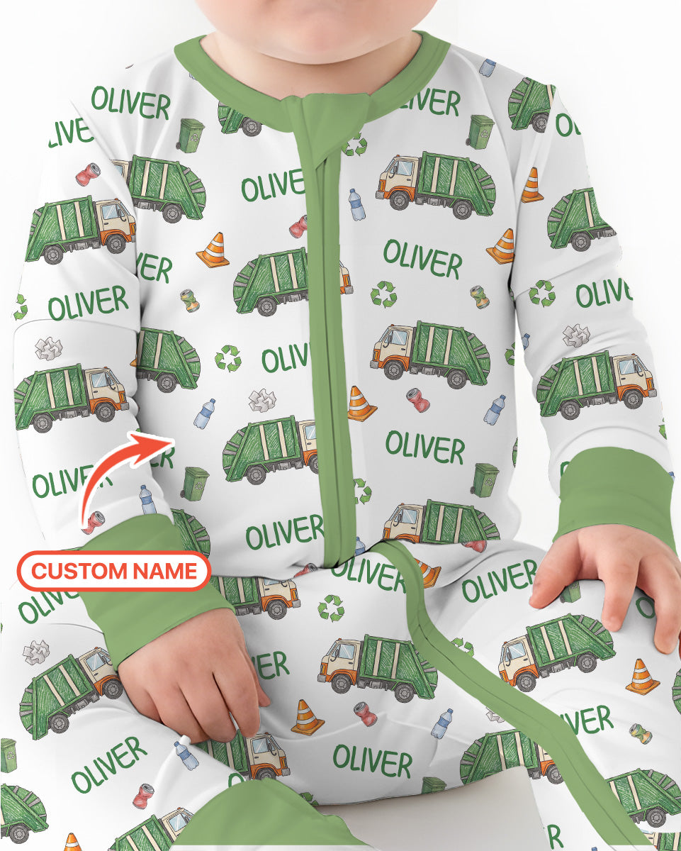 Custom Name Garbage Day Bamboo Convertible Zippy