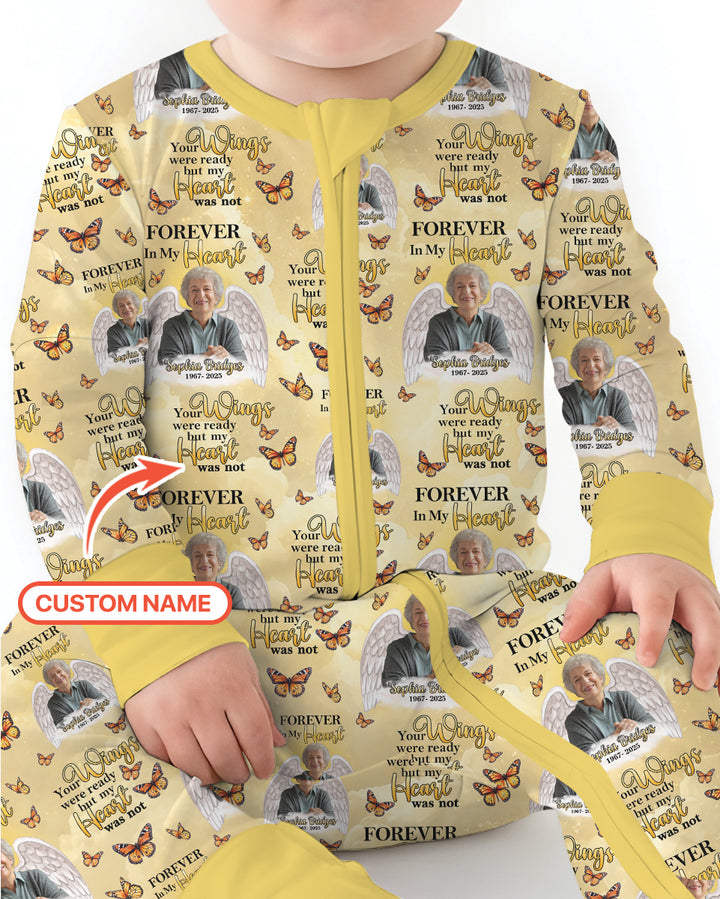 Custom Photo Forever In My Heart Family Matching Bamboo Convertible Zippy
