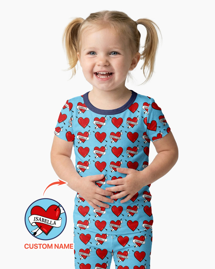Dad's Kids Bamboo Two Piece Short Sleeve Pajama Set