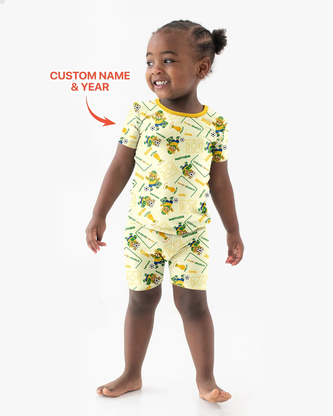 My First World Cup Bamboo Two Piece Short Sleeve Shorts Pajama Set