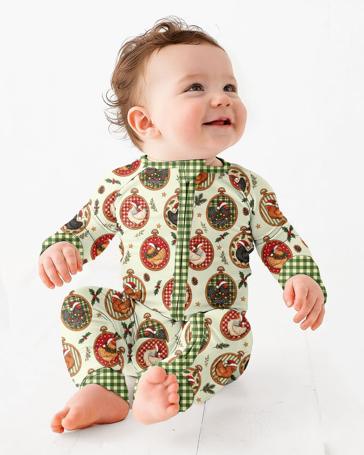 Chicken Merry Clucking Christmas Bamboo Convertible Zippy