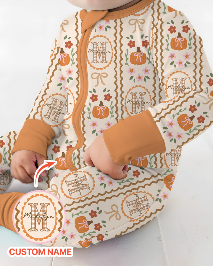 Custom Name Pumpkin Cottage Bamboo Convertible Zippy