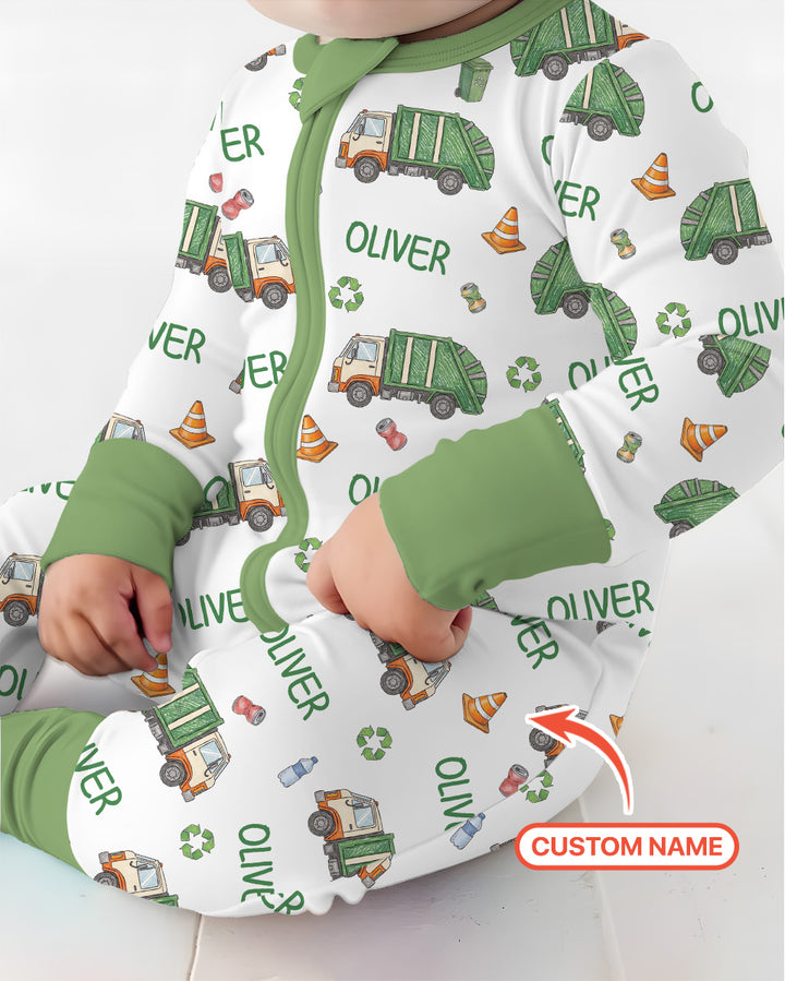 Custom Name Garbage Day Bamboo Convertible Zippy