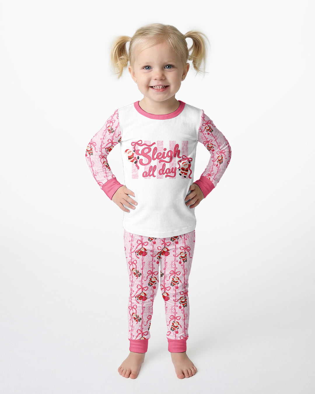 Sleigh All Day Santa Claus  Bamboo Two Piece Long Sleeve Pajama Set