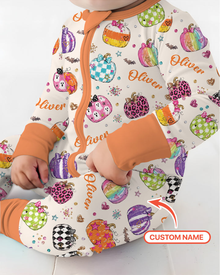 Custom Name Twinkle Pumpkin Bamboo Convertible Zippy