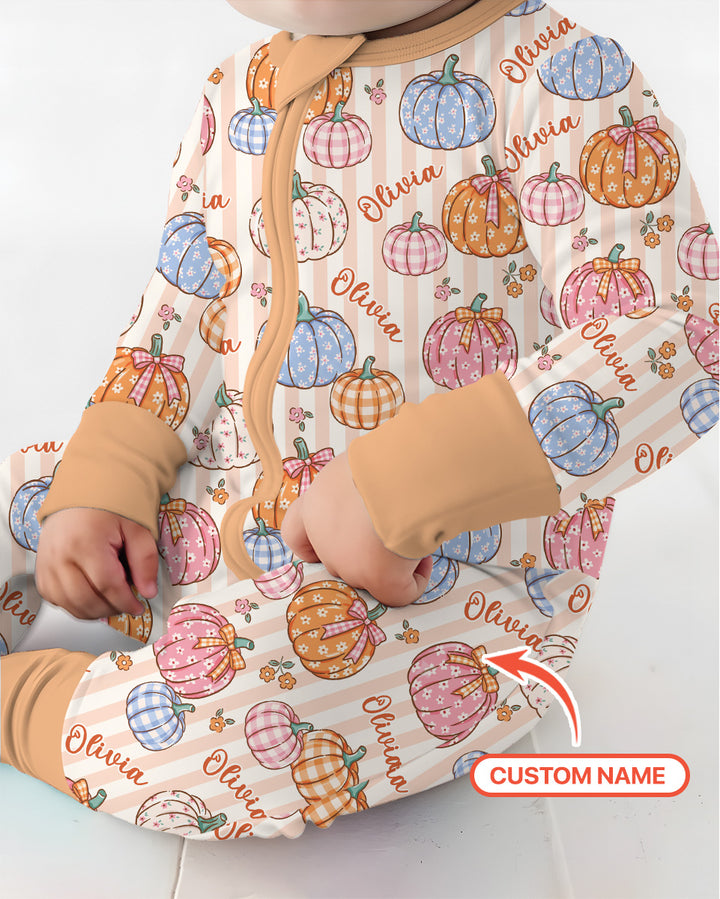 Custom Name Pumpkin Patch Bamboo Convertible Zippy