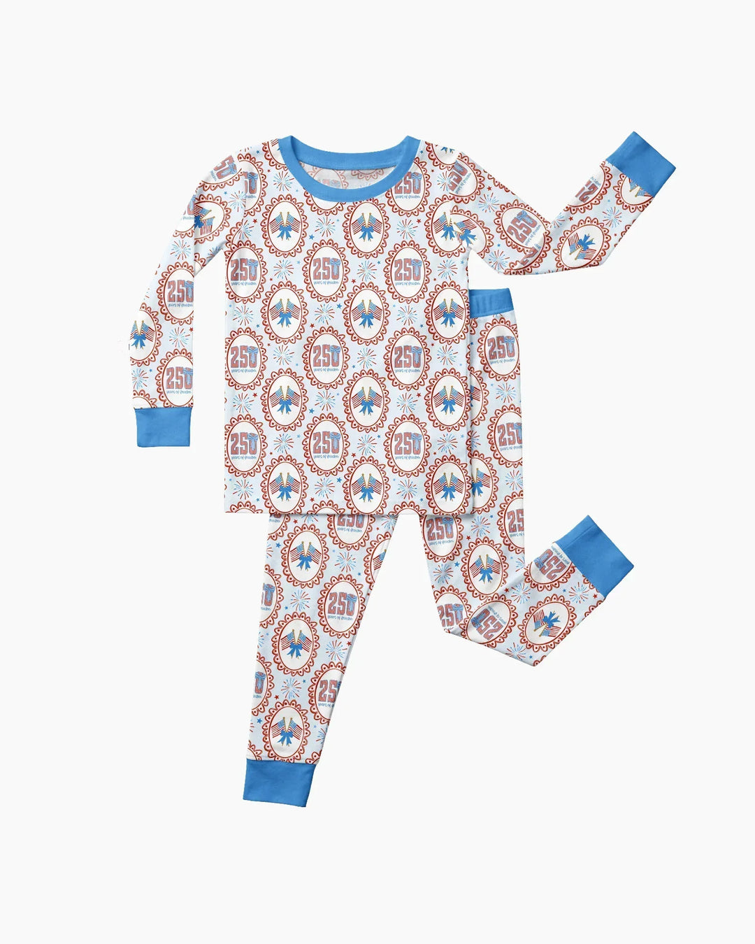 Patriotic Coquette Bamboo Two Piece Long Sleeve Pajama Set