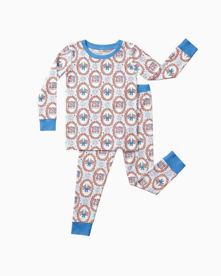 Patriotic Coquette Bamboo Two Piece Long Sleeve Pajama Set