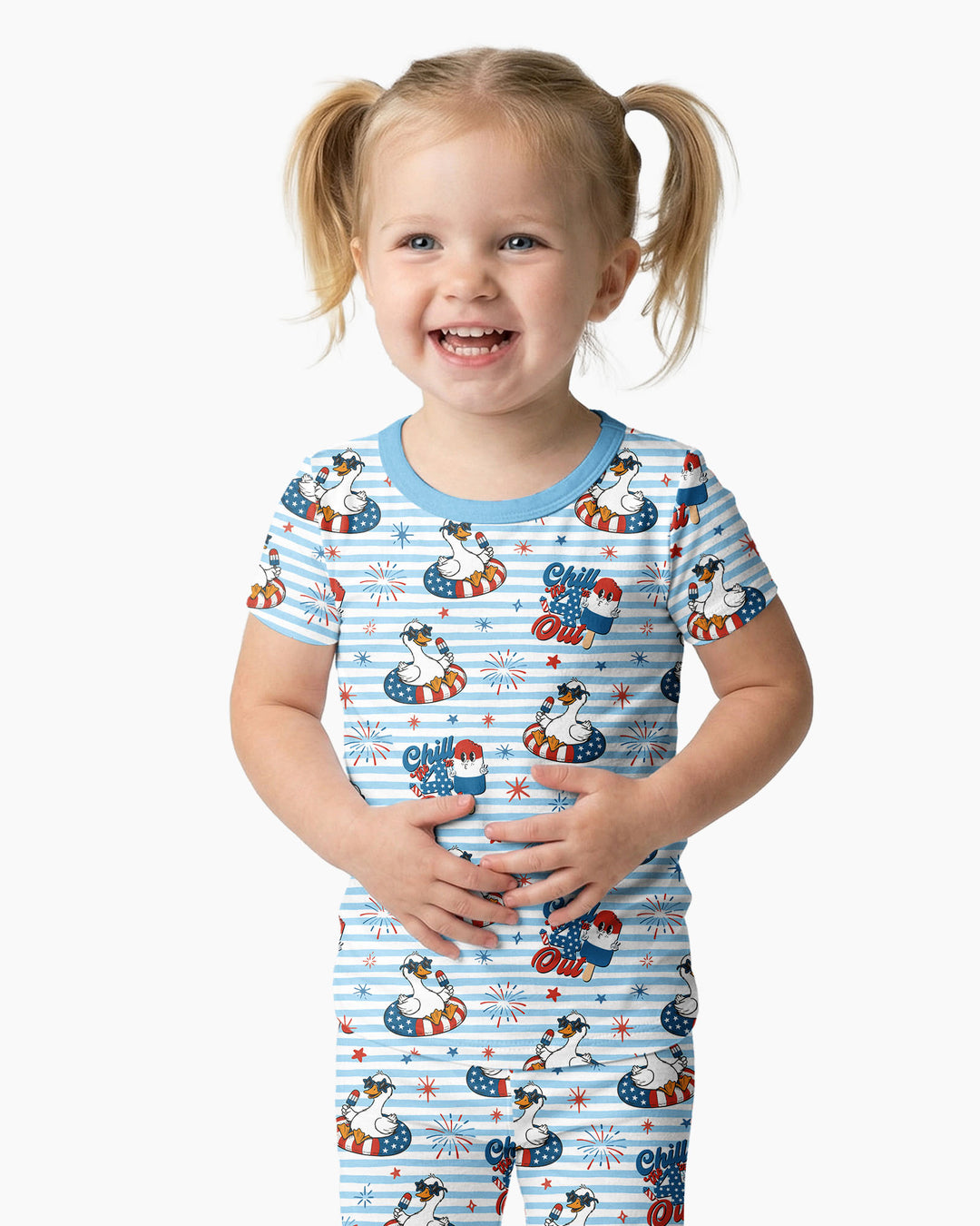 Chill the Fourth Out Bamboo Two Piece Short Sleeve Pajama Set