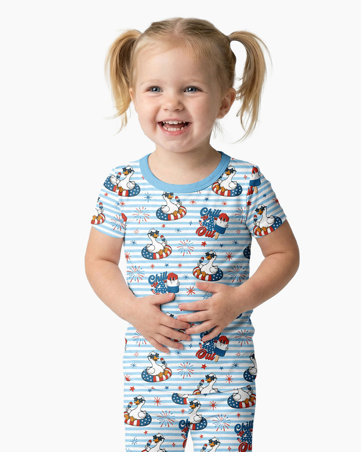Chill the Fourth Out Bamboo Two Piece Short Sleeve Pajama Set