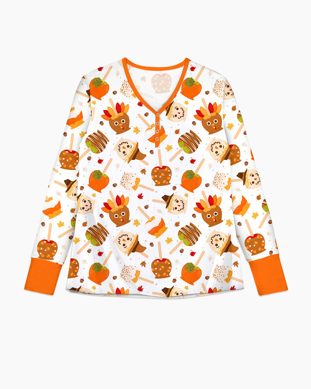 Fall Caramel Apple Family Matching Bamboo Women Pajama Set