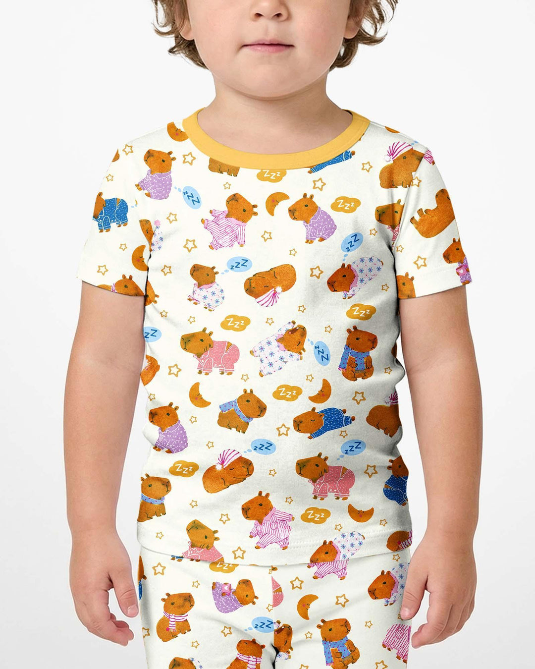 Capyjama Family Matching Bamboo Two Piece Short Sleeve Shorts Pajama Set