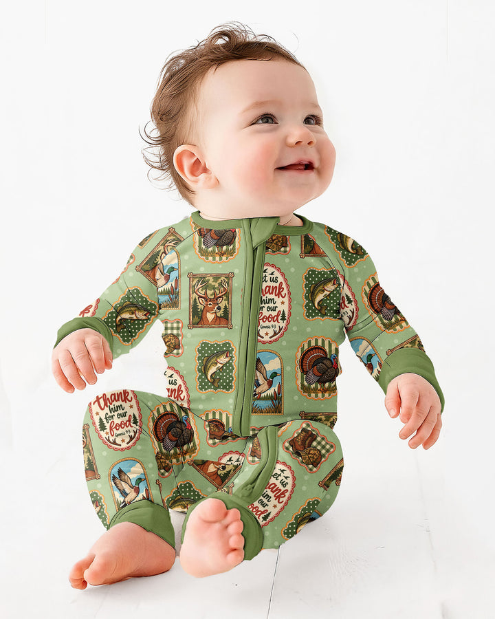Hunting Let Us Thank Him For Our Food Bamboo Convertible Zippy