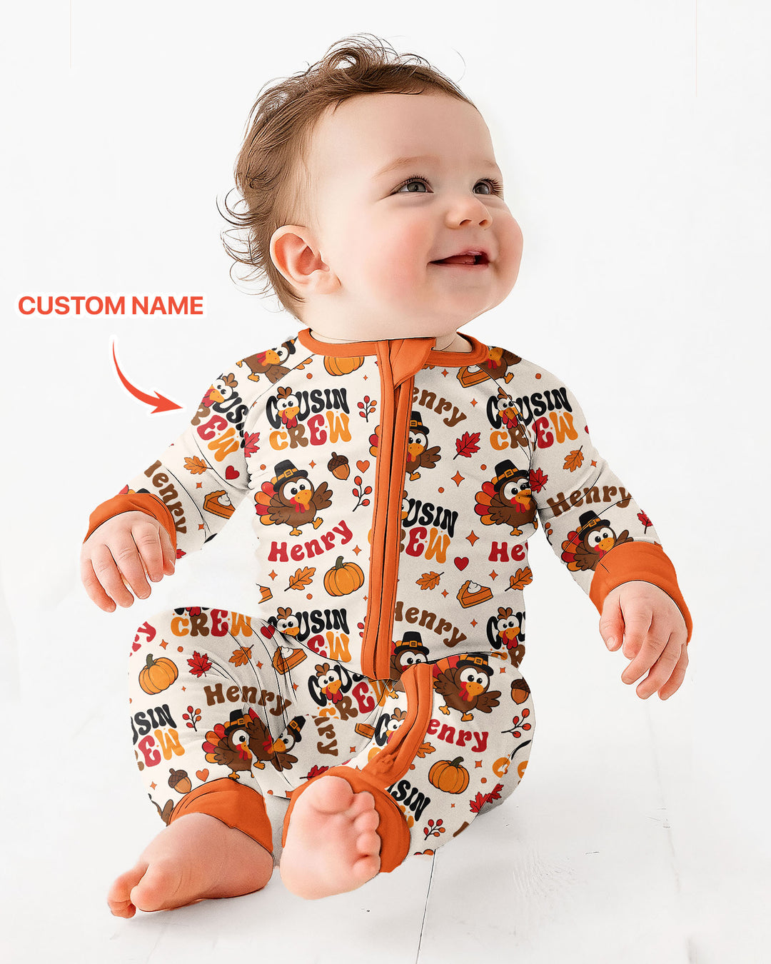 Personalized Cousin Crew Thanksgiving Bamboo Convertible Zippy