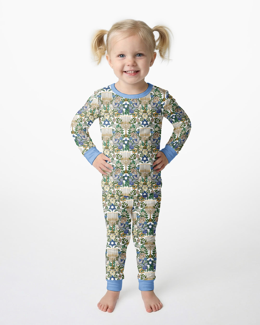 Hanukkah the Festival of Lights Mommy & Me Matching Bamboo Two Piece Long Sleeve Pajama Set