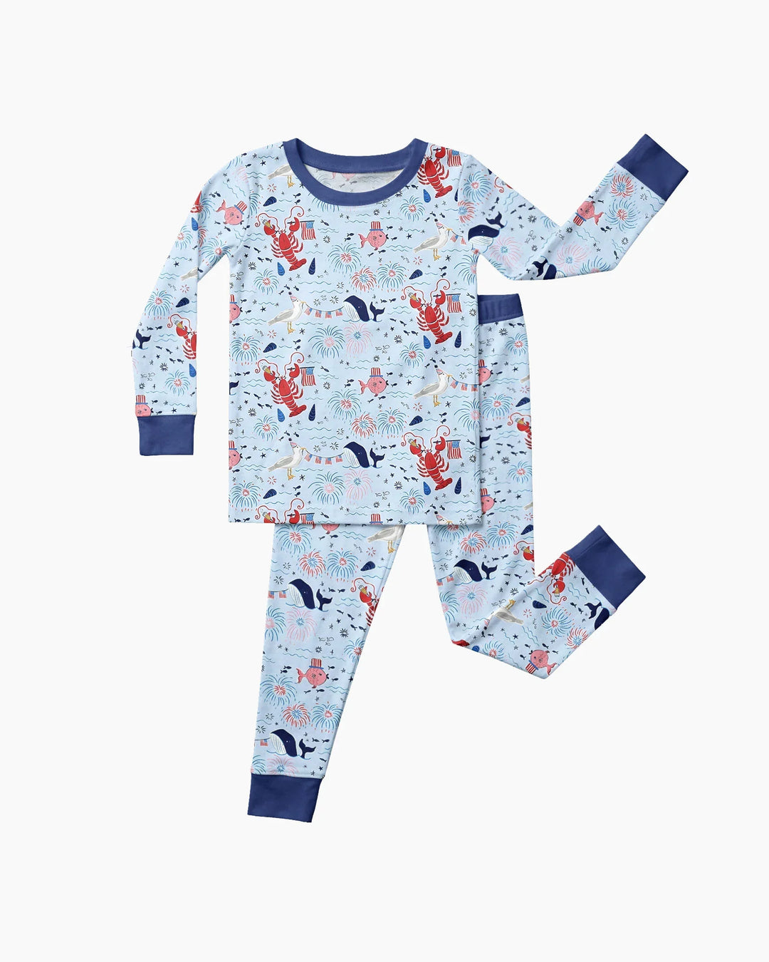 250 Summers Strong Matching Family Bamboo Two Piece Long Sleeve Pajama Set