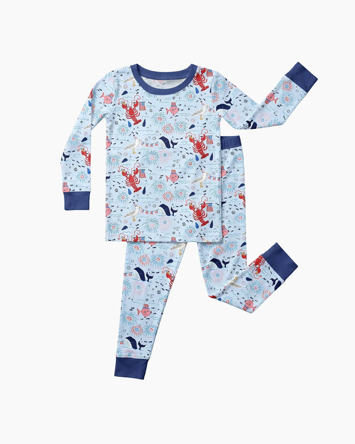 250 Summers Strong Matching Family Bamboo Two Piece Long Sleeve Pajama Set