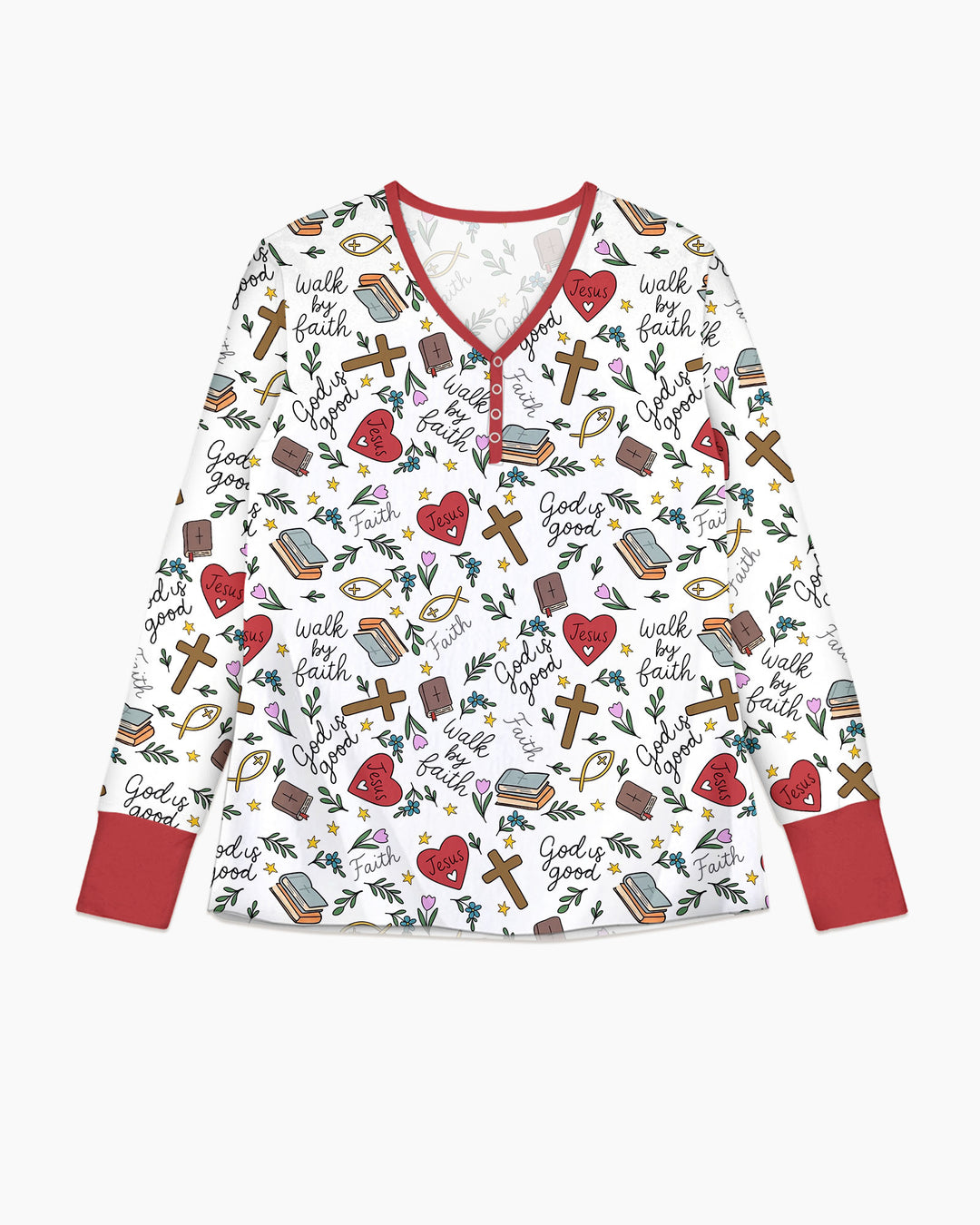 Love Jesus God Is Good Bamboo Women Pajama Set