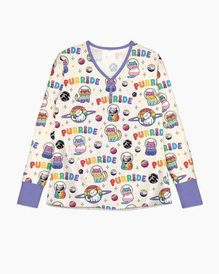Rainbow Space Cats Family Matching Bamboo Women Pajama Set