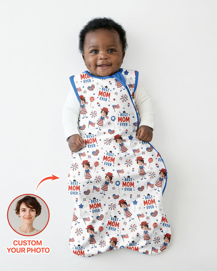 Custom Photo Best Patriotic Family Ever Bamboo Sleep Bag