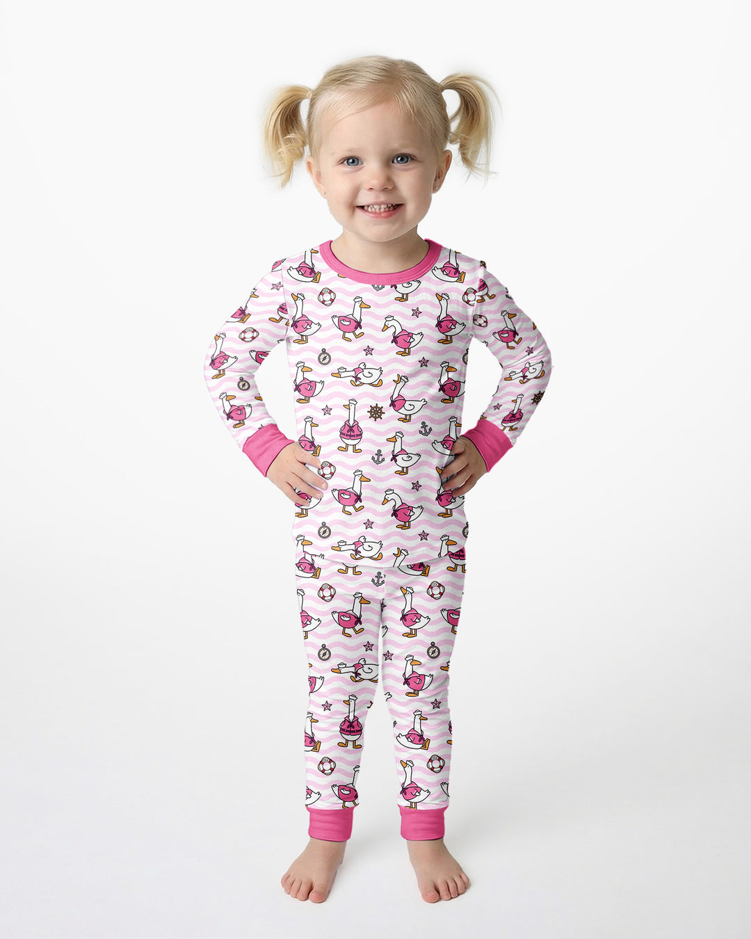 Silly Goose Sailor Bamboo Two Piece Long Sleeve Pajama Set