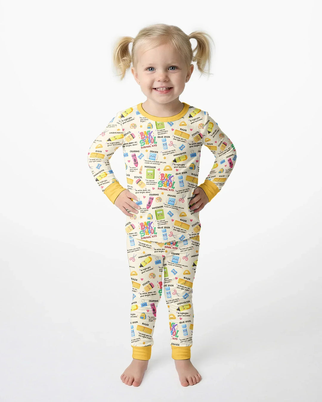Back To School Survival Kit Bamboo Two Piece Long Sleeve Pajama Set