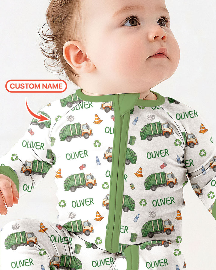 Custom Name Garbage Day Bamboo Convertible Zippy