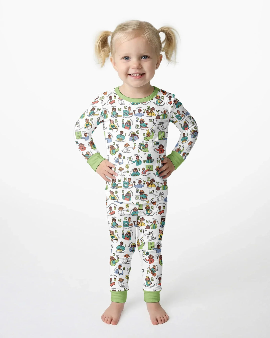 Jobs Alphabet Bamboo Two Piece Long Sleeve Pajama Set