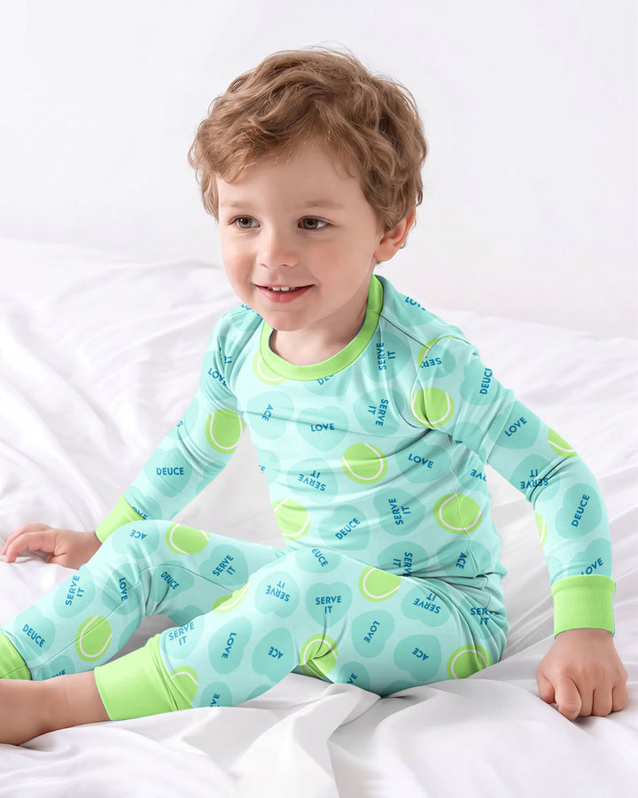Tennis with Love Bamboo Two Piece Long Sleeve Pajama Set