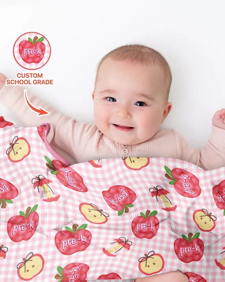 Custom School Grade Apple Days Bamboo Blanket